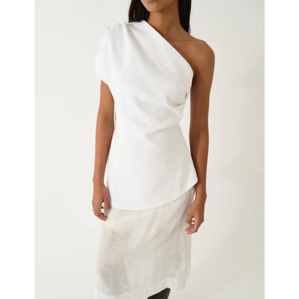 Glam Asymmetric Tee - Cream