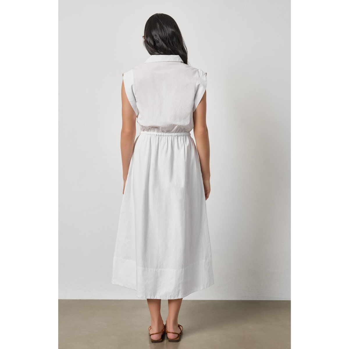 Gusset Sleeve Maxi Dress - White