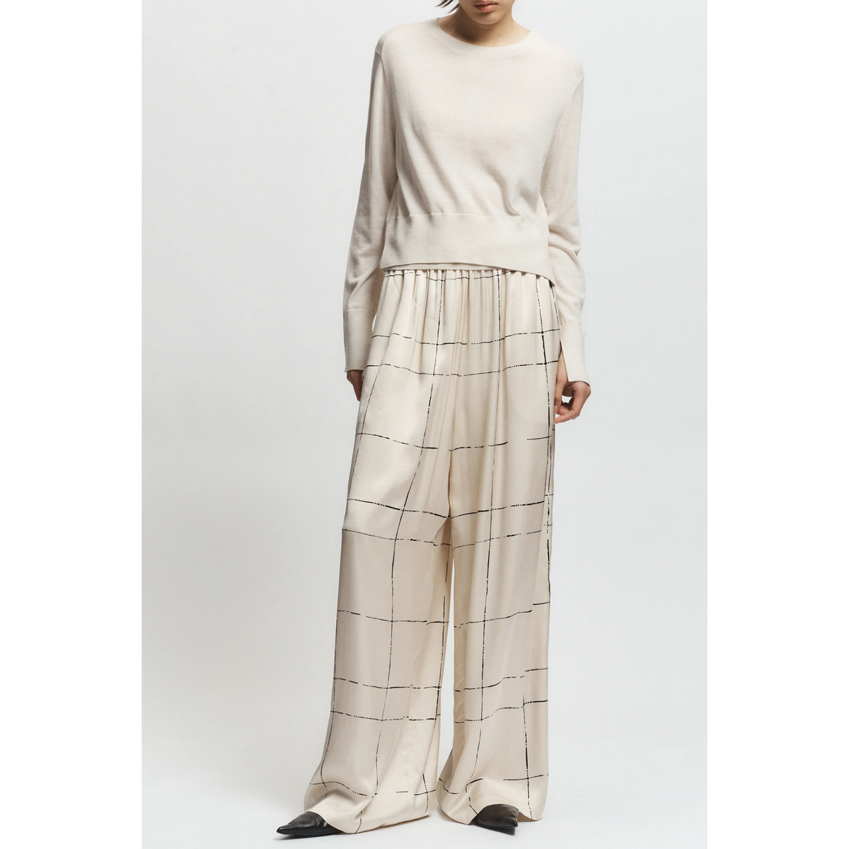Halsey Pull On Viscose Pant - Ivory