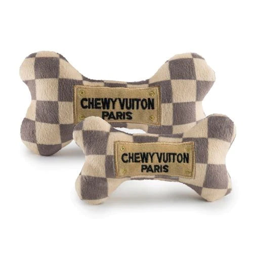 Checker Chewy Vuiton Bone Toy - Large