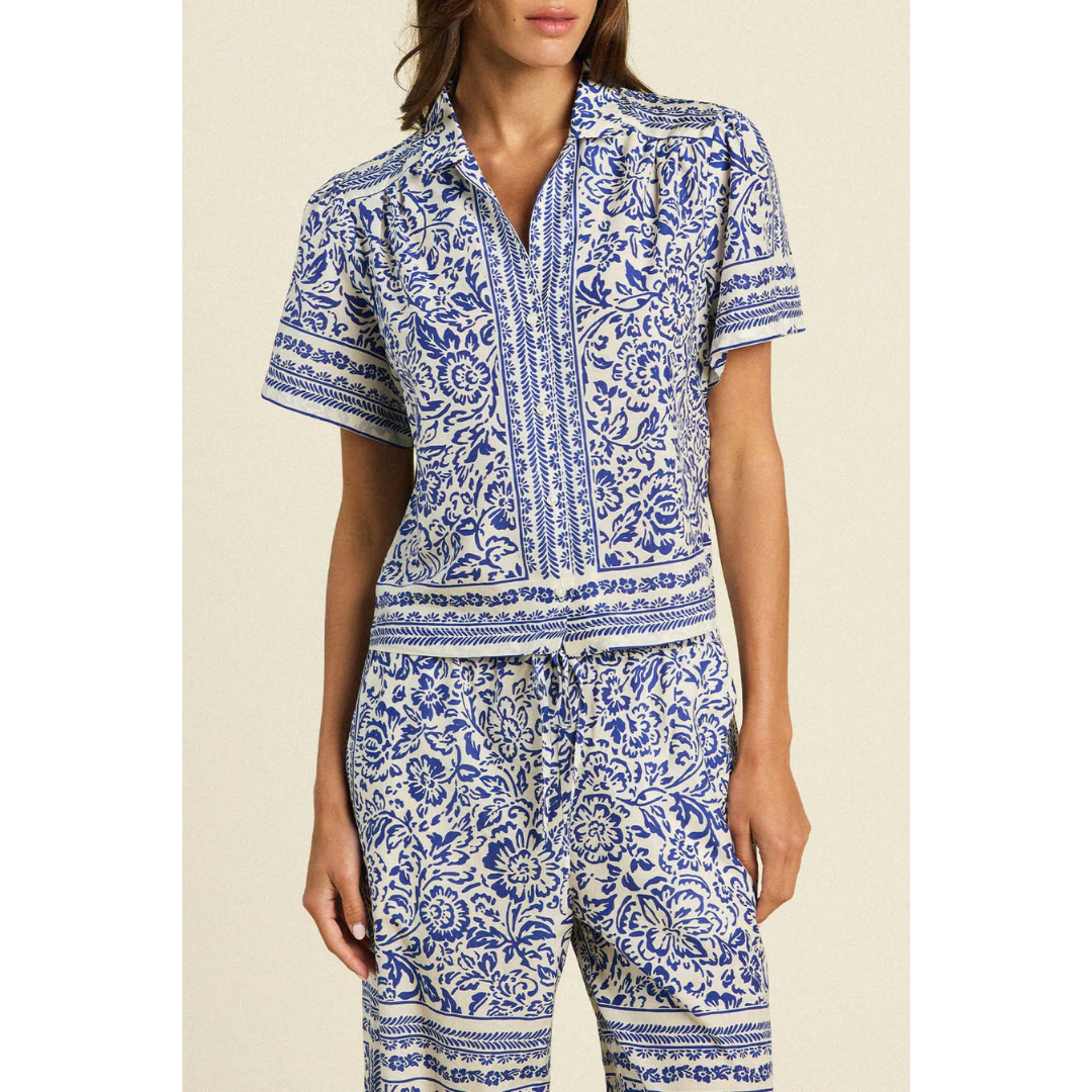 Helene Blouse - Hydra Border