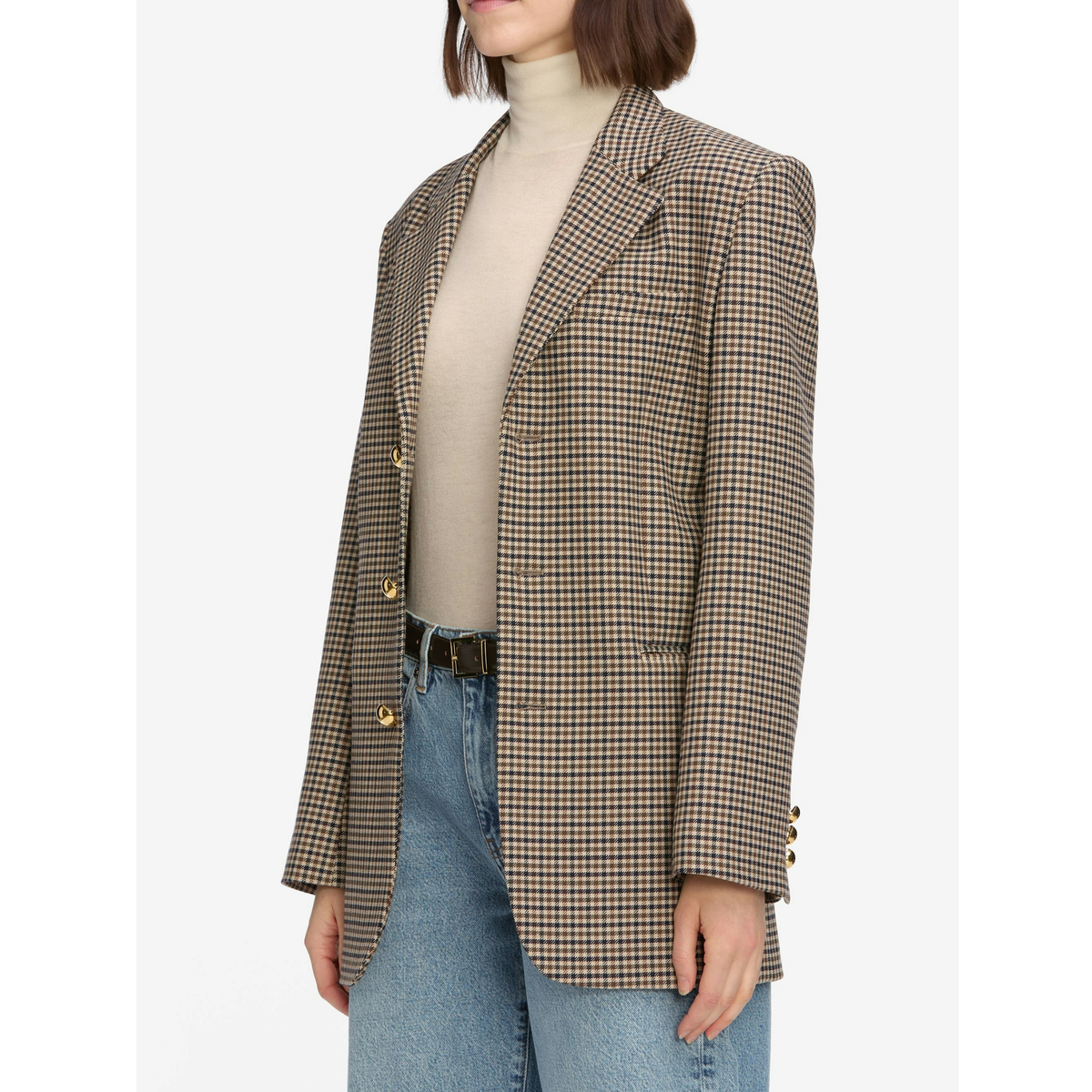 Houndstooth Blazer - Navy Multi