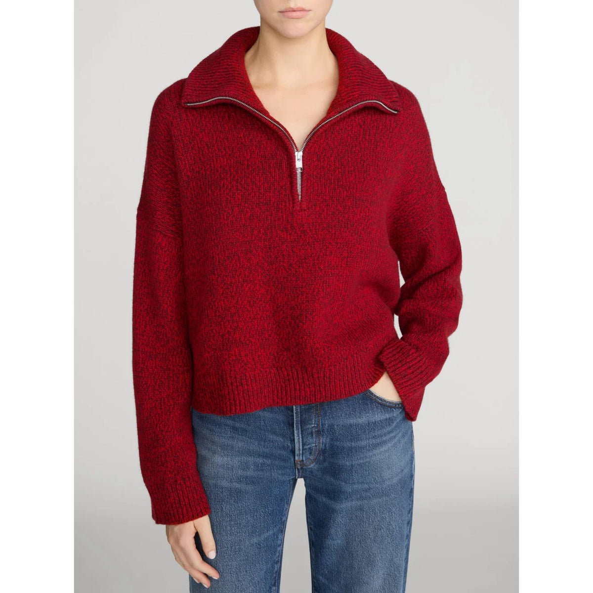 Half Zip Marled Sweater - Paprika