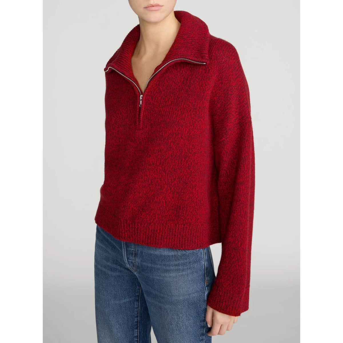 Half Zip Marled Sweater - Paprika