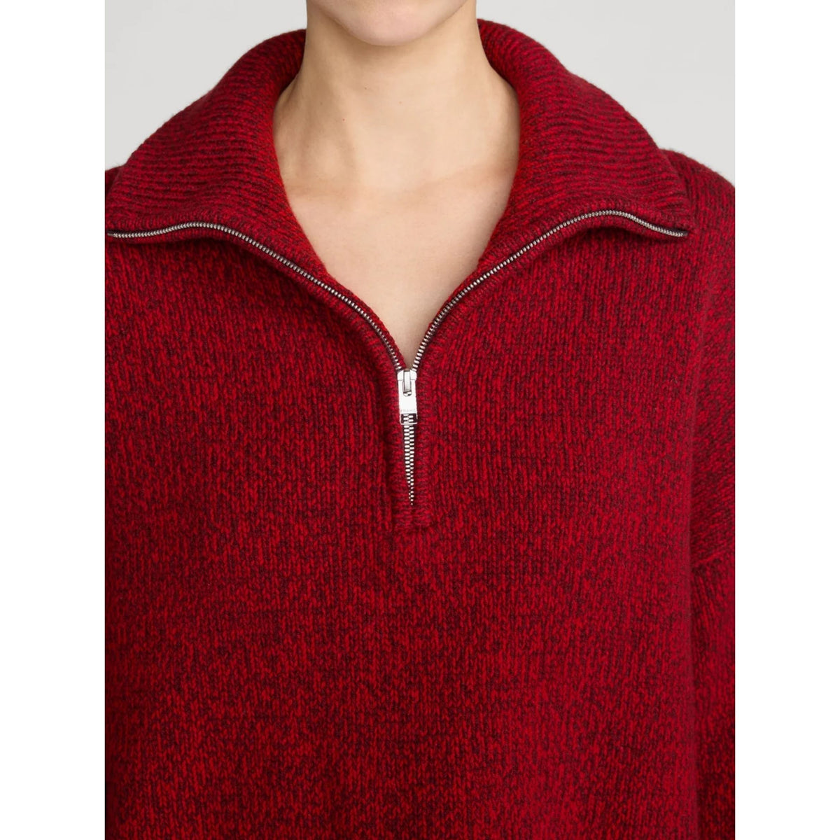 Half Zip Marled Sweater - Paprika