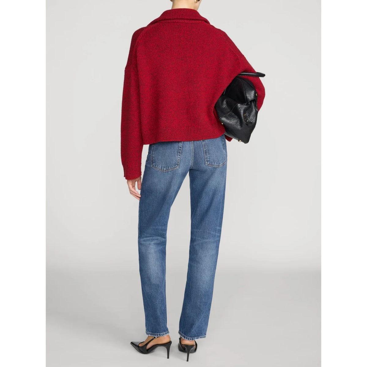 Half Zip Marled Sweater - Paprika