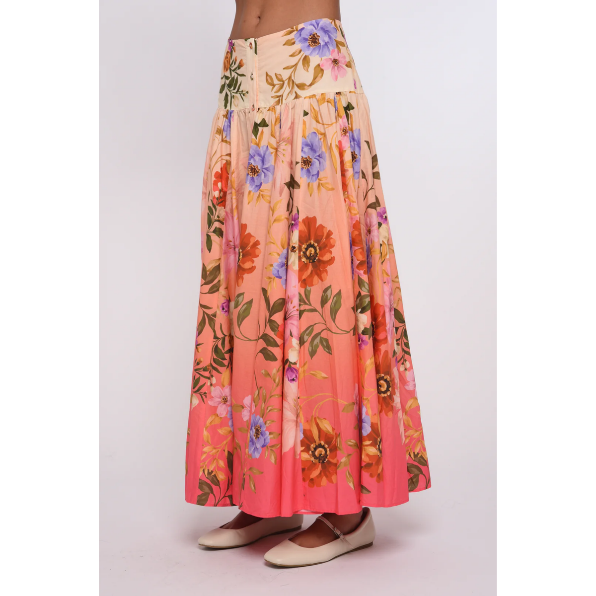 Haven Midi Skirt- Splendor In The Garden Print
