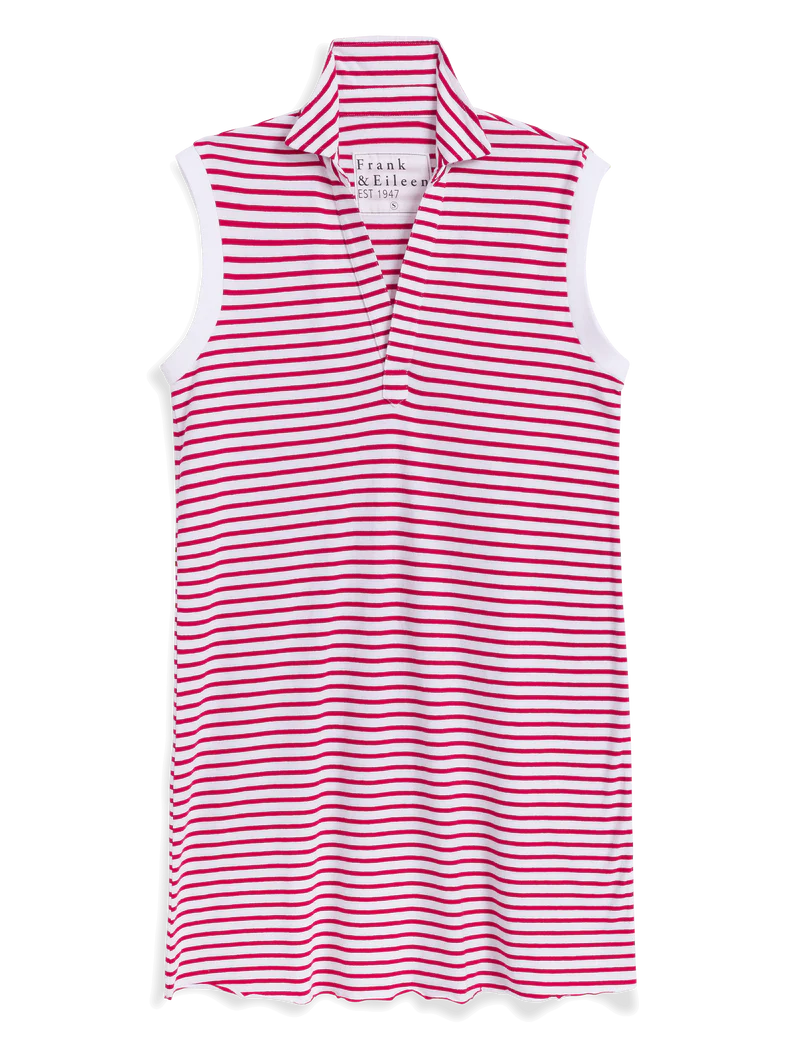 Mini Lily Popover Henley Dress- Sailor Stripe