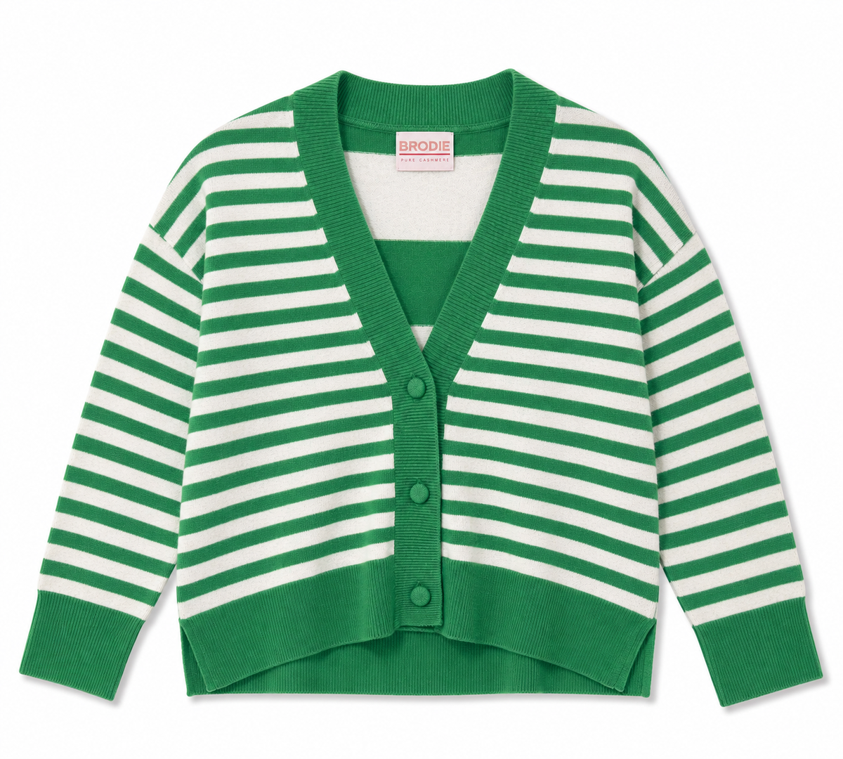 Beach Stripe Cardi - Spring Green