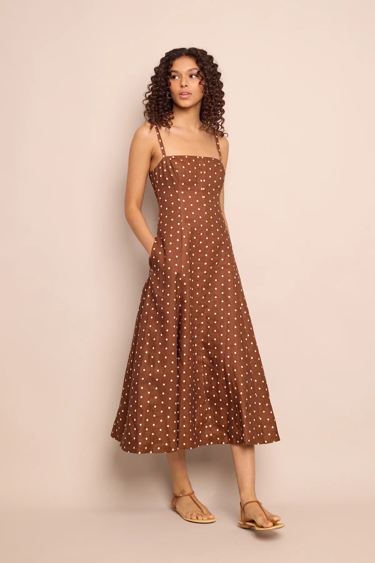 Gimlet Dress - Dots Khaki