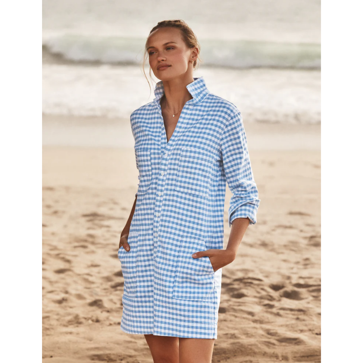 Ireland Utility Dress - Blue Gingham