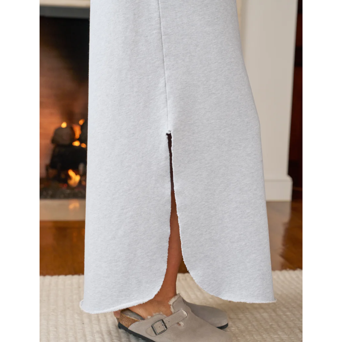 James Hooded Maxi Dress - Gray Melange