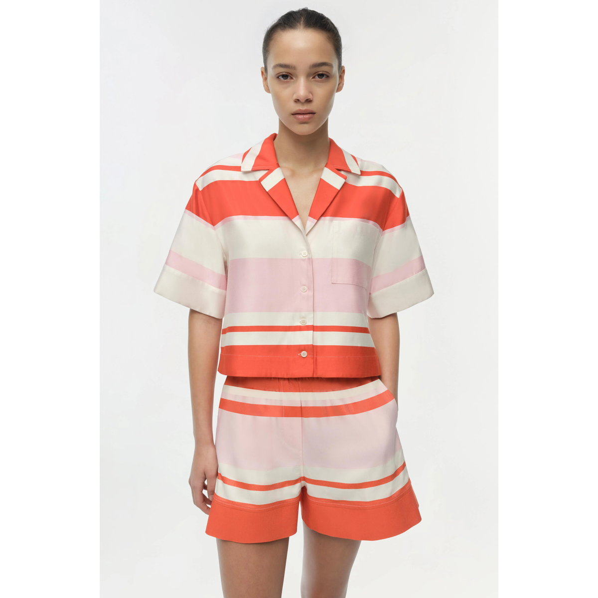 Karleigh Drawstring Shorts - Tulip Stripe