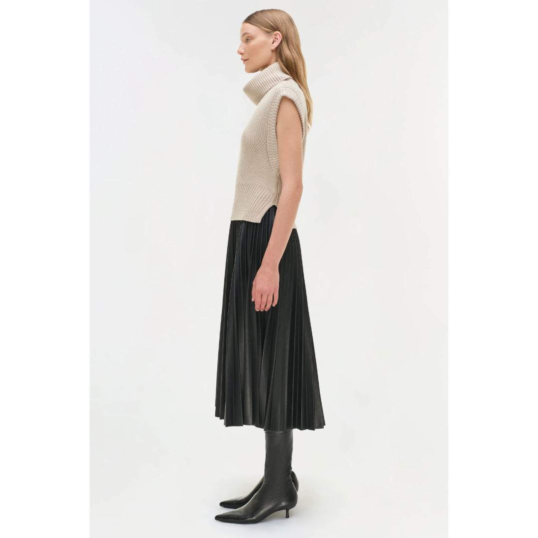 Kezia Vegan Leather Midi Skirt
