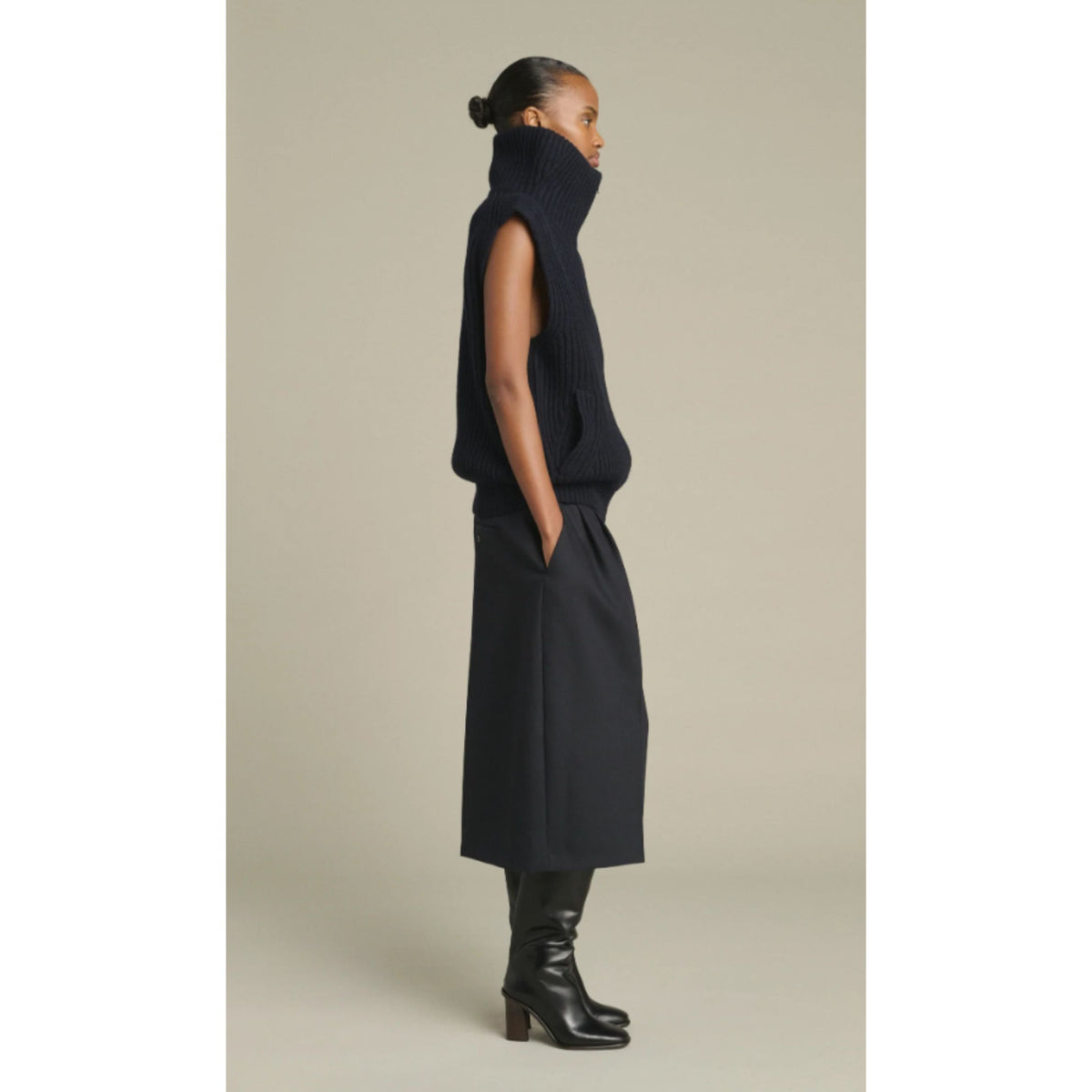 Kristen Oversized Sleeveless Cardigan - Navy