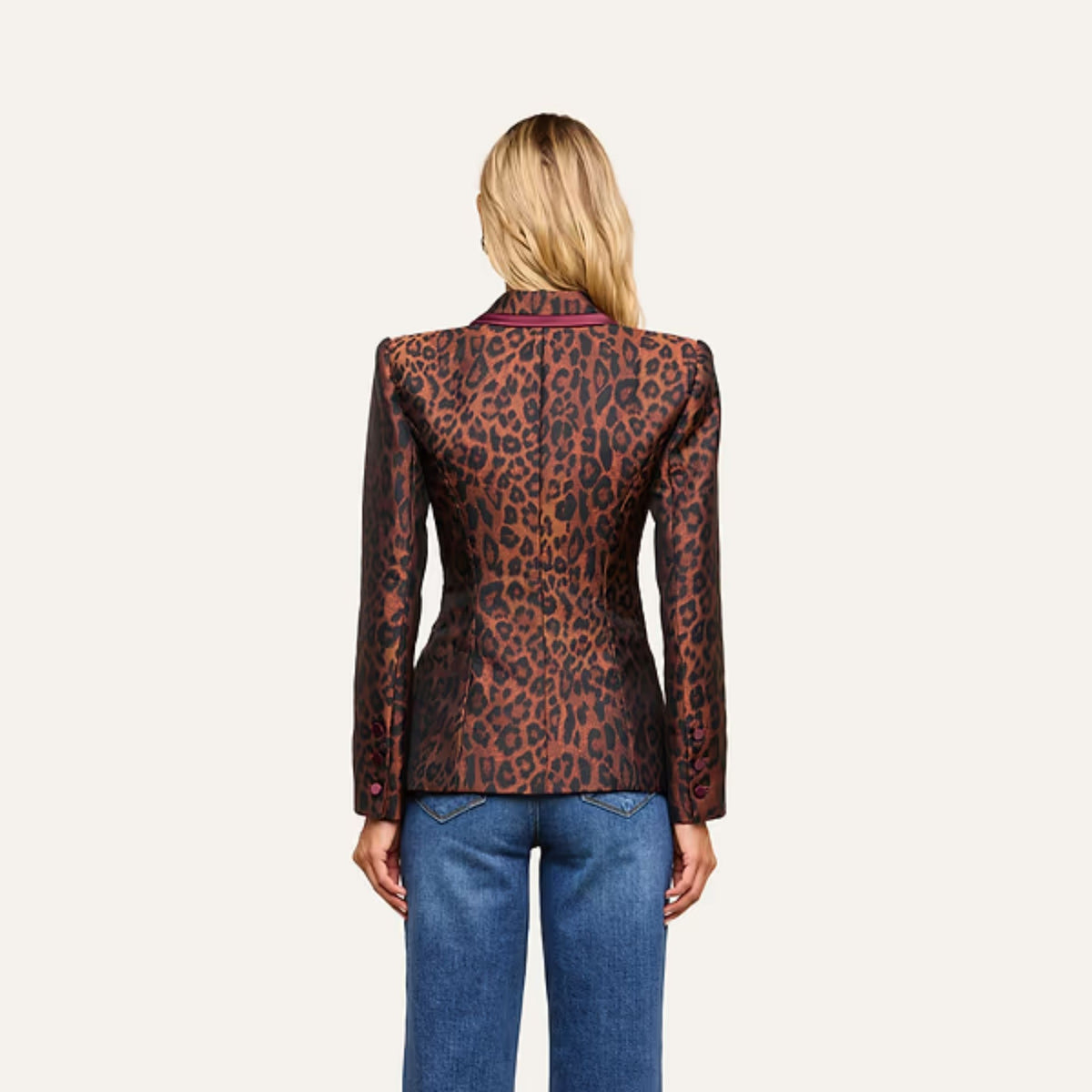 Kyomi Blazer - Javan Leopard/Merlot Red