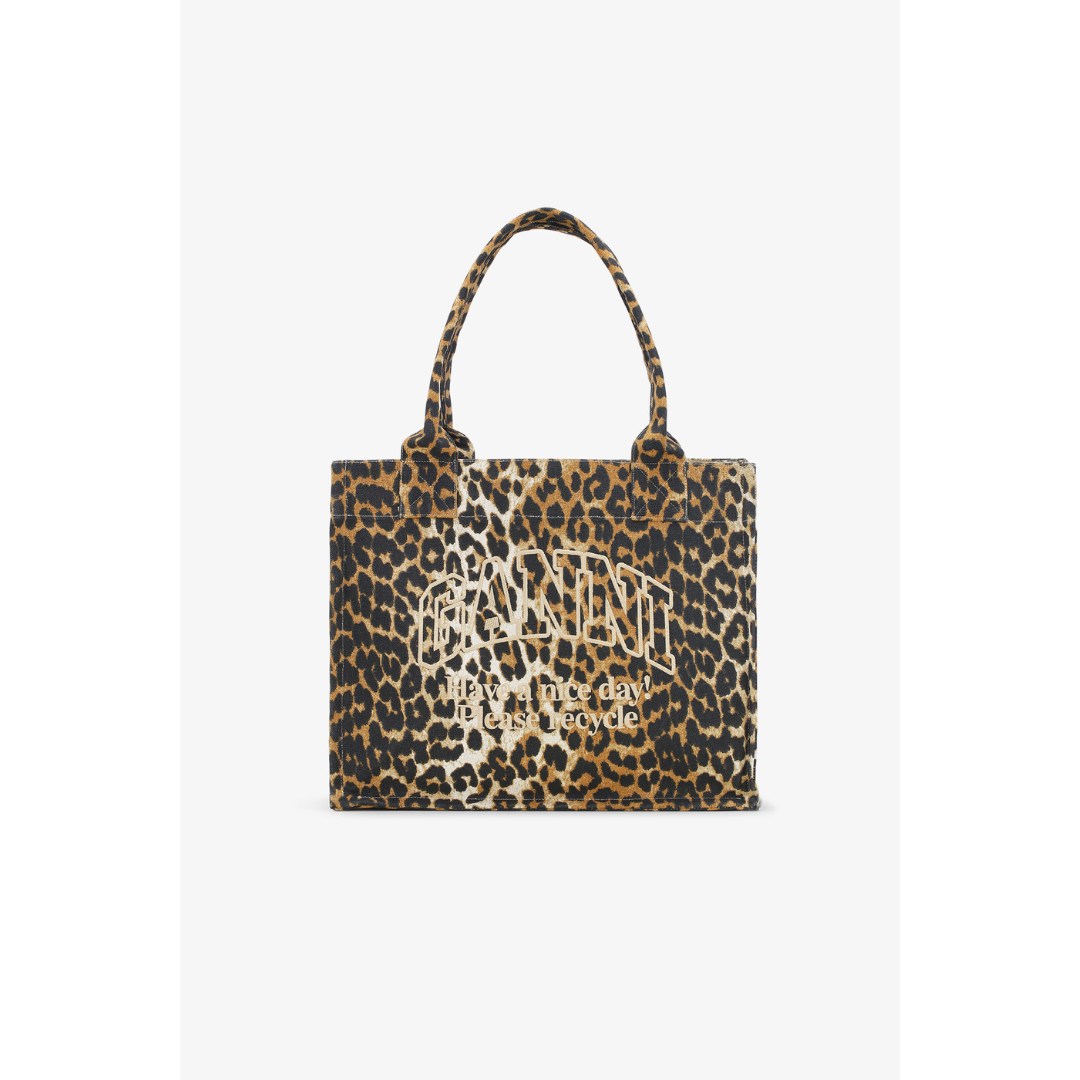 Leopard Print Canvas Tote