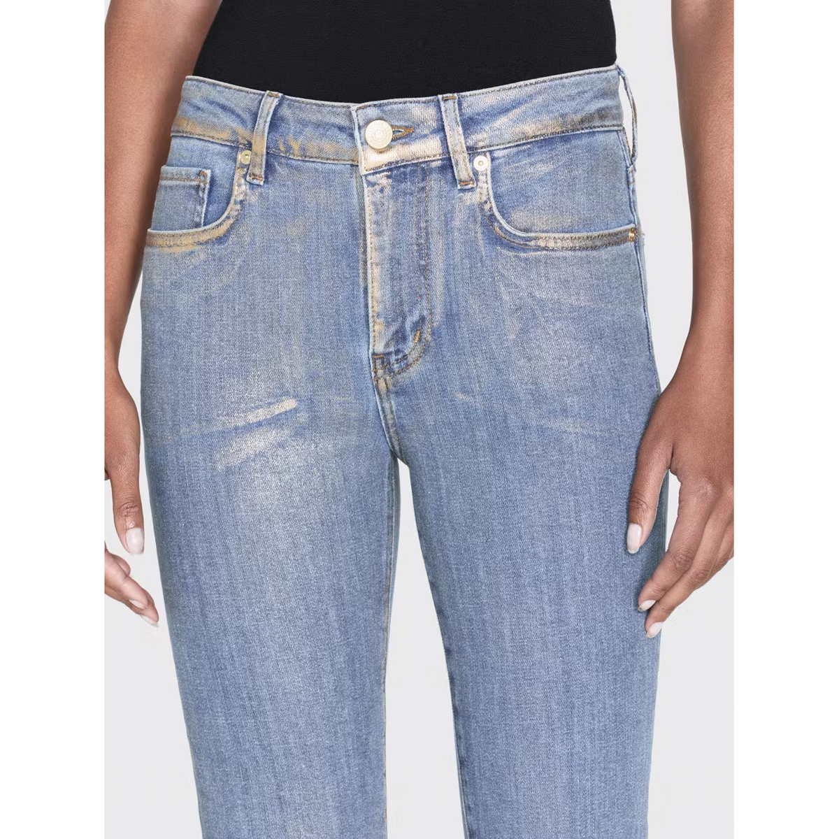 Le Crop Mini Boot - Gold Hologram