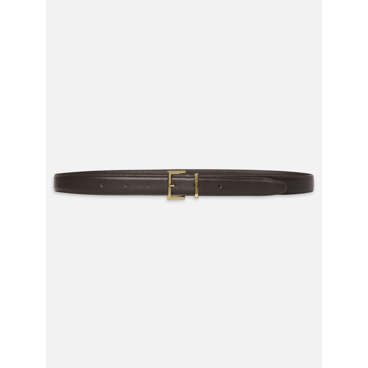 The Leather Square Buckle Belt - Dark Brown