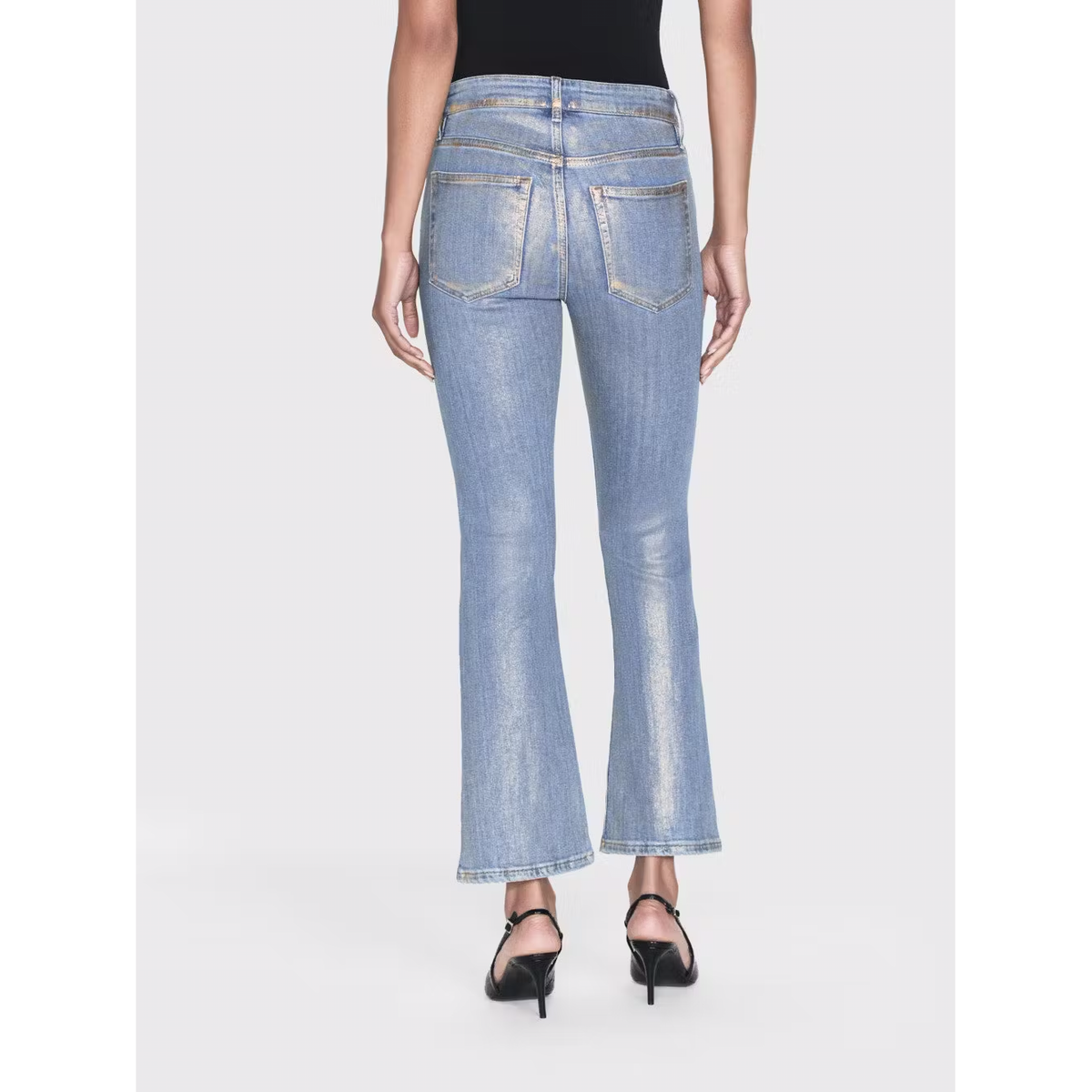 Le Crop Mini Boot - Gold Hologram