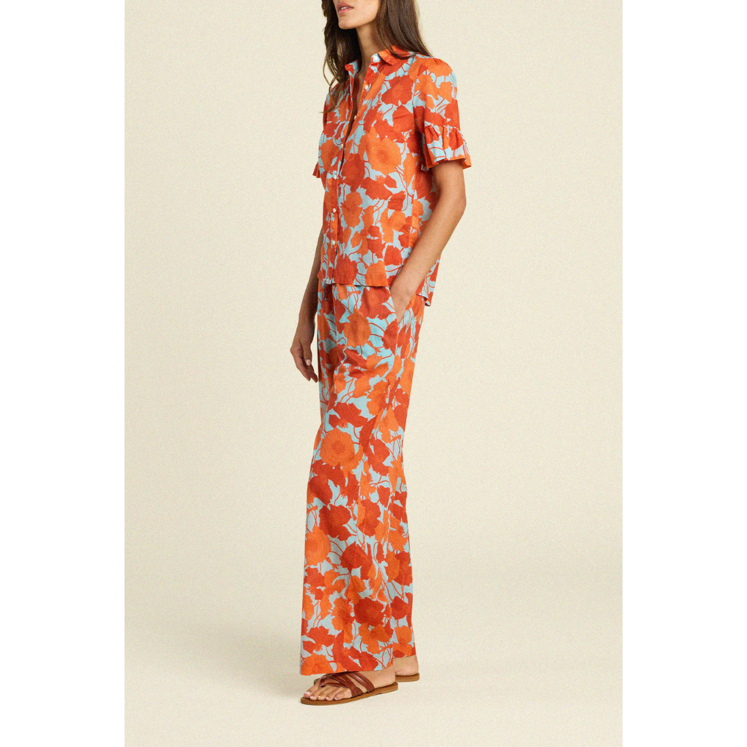Lena Blouse - Shoreline Poppy