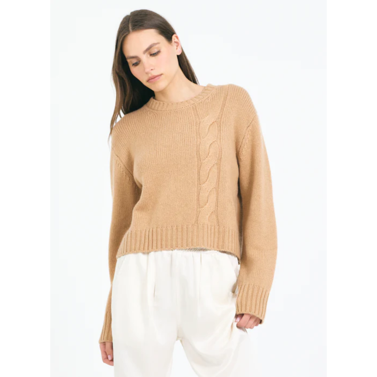 Levanzo Cashmere Cable Pullover - Chestnut