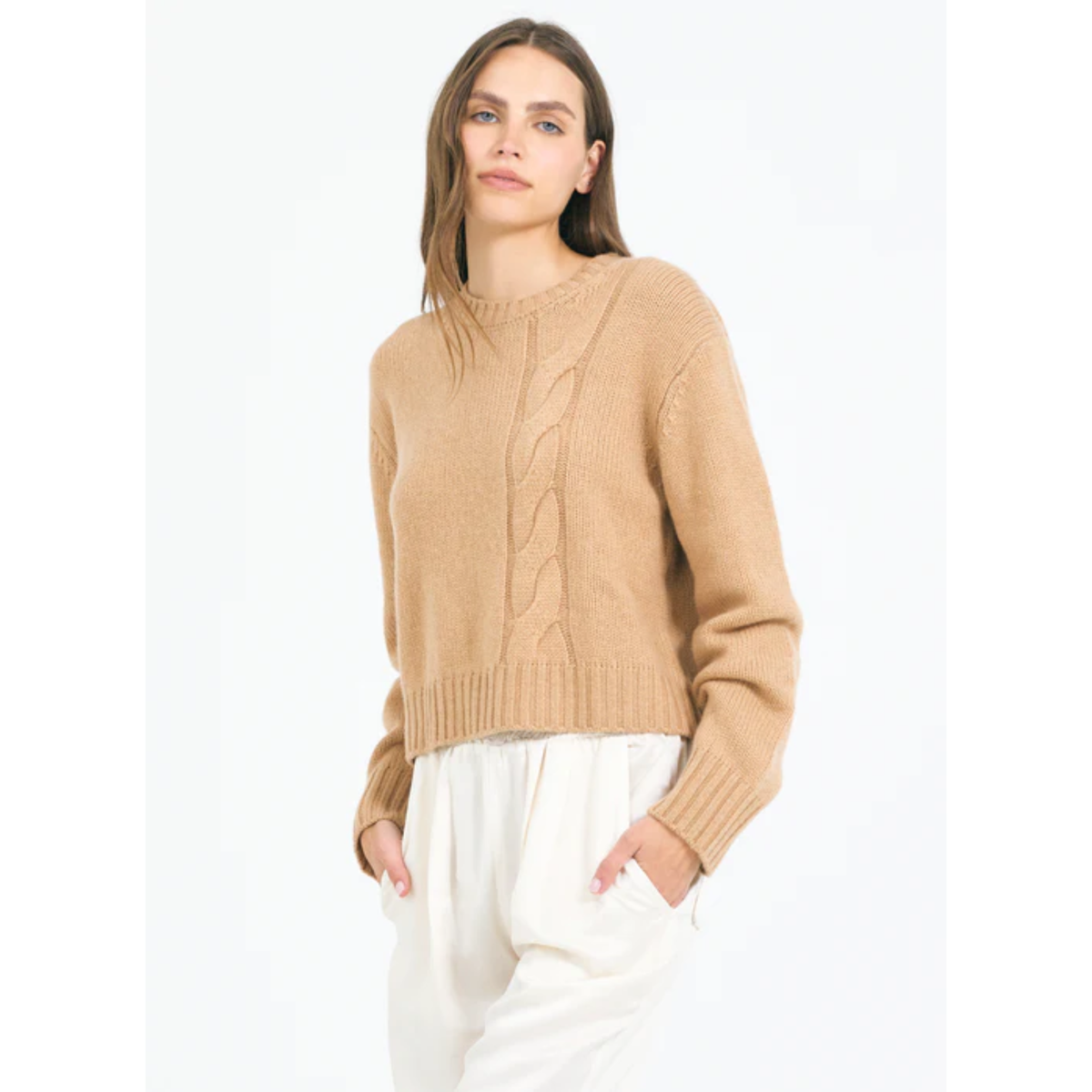 Levanzo Cashmere Cable Pullover - Chestnut