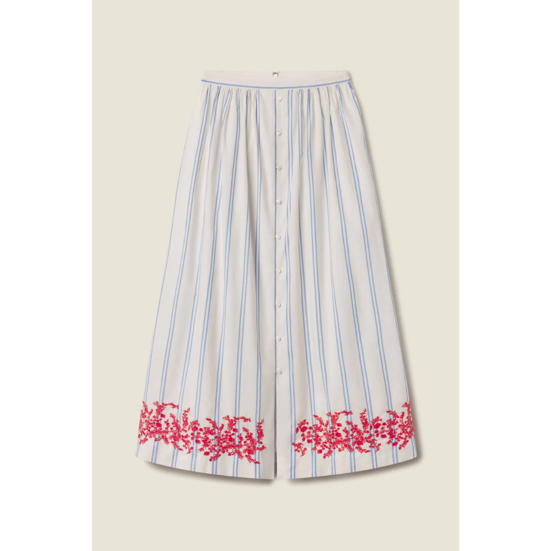 Lisette Skirt - Cerulean Stripe