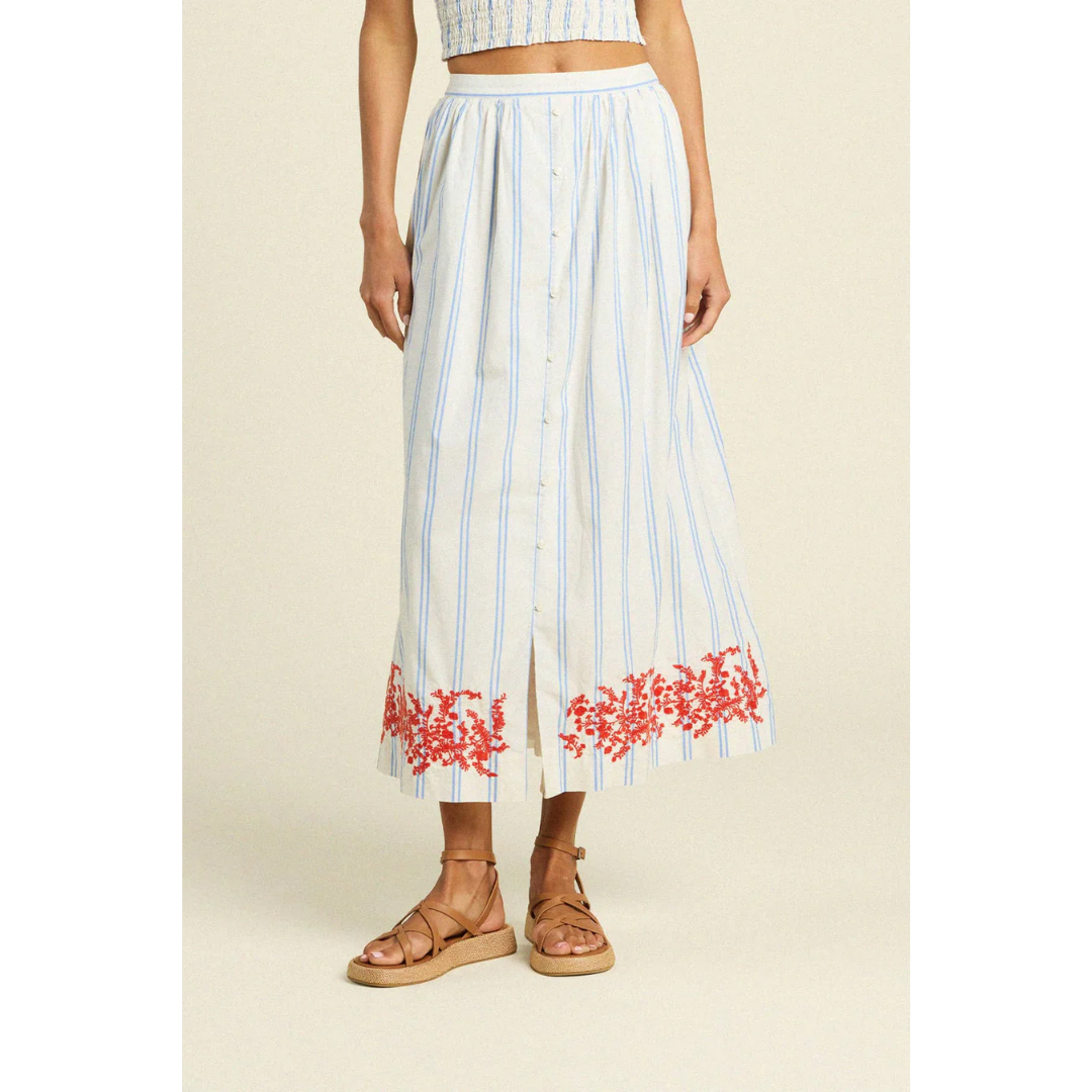 Lisette Skirt - Cerulean Stripe