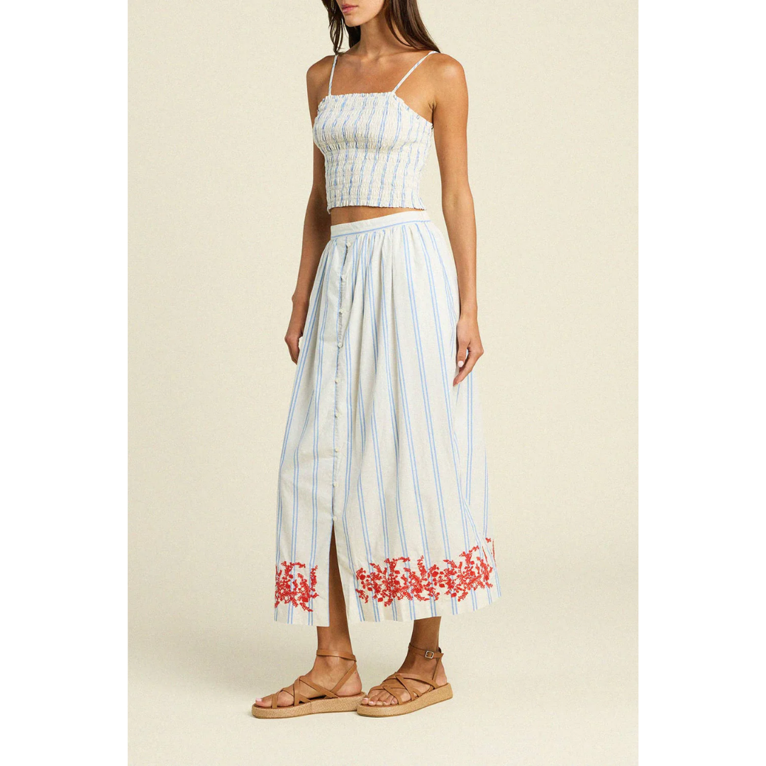 Lisette Skirt - Cerulean Stripe