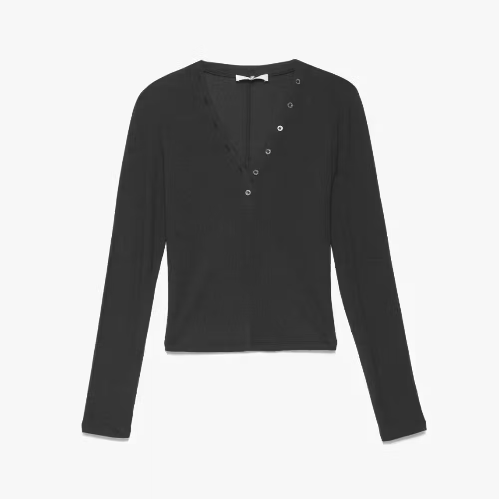 Long Sleeve Rib Henley