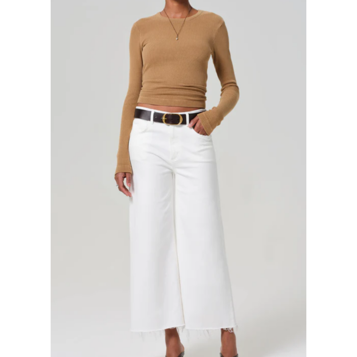 Lyra Wide Leg Crop- Soft White
