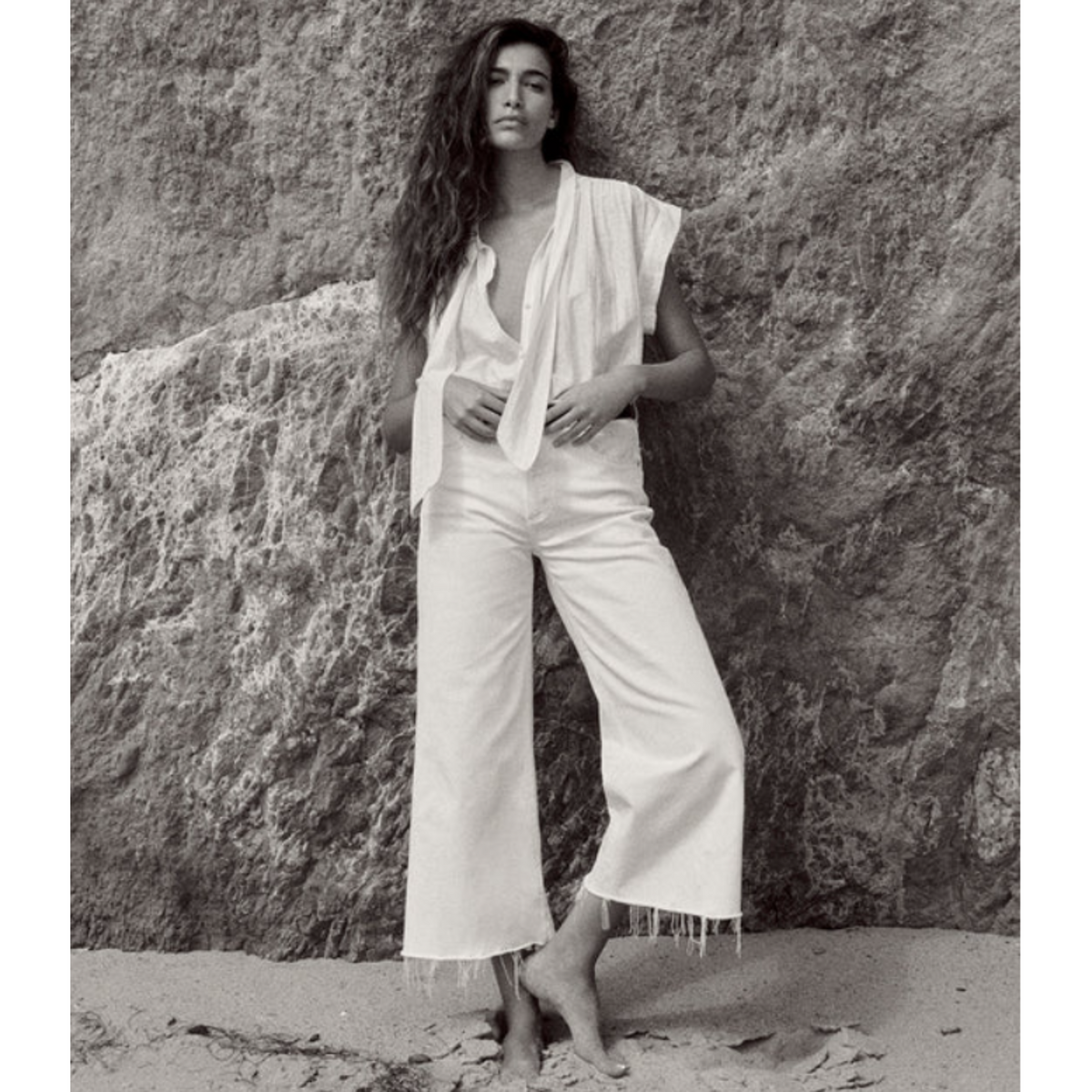 Lyra Wide Leg Crop- Soft White