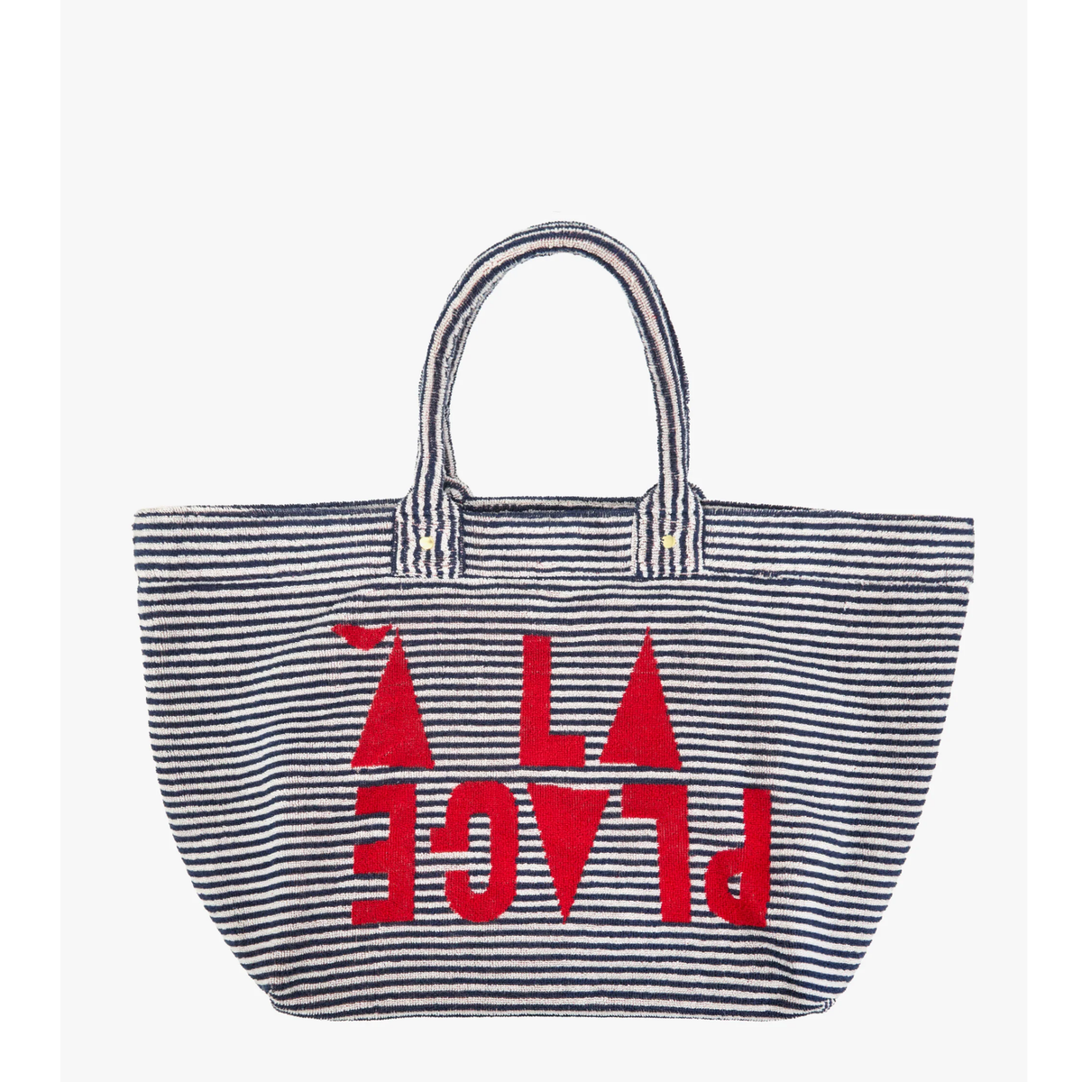 La Plage Tote - Deep Dive/Cream Stripe with Maraschino