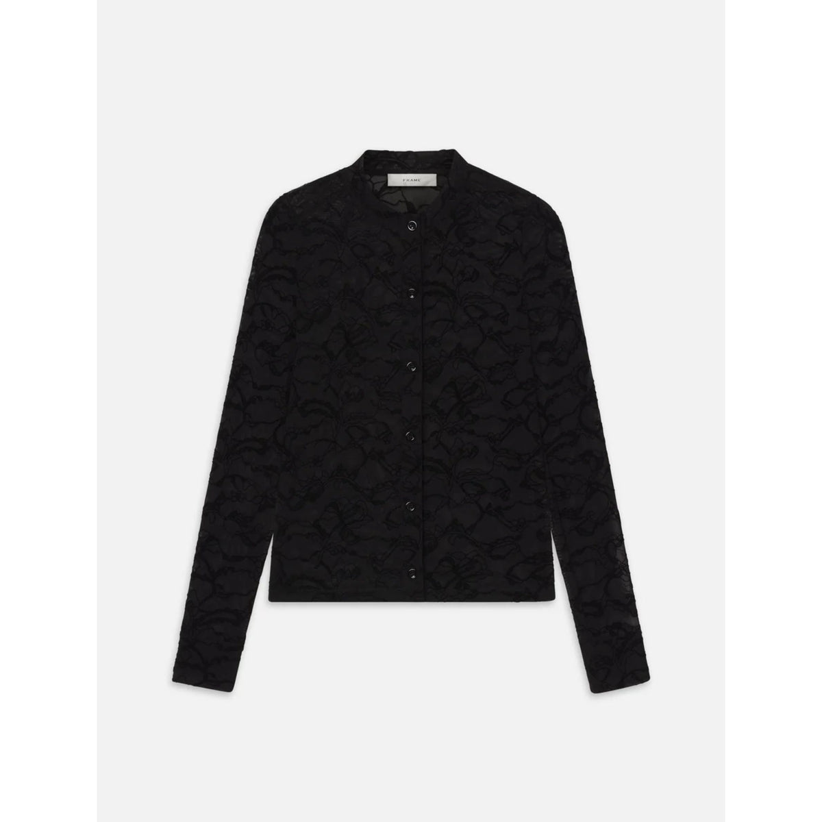 Lace Burnout Top - Black
