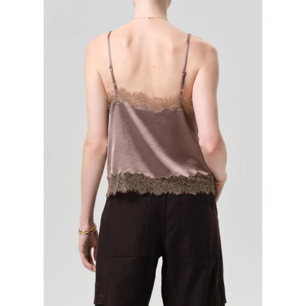 Lace Trimmed Cami - Cocoa