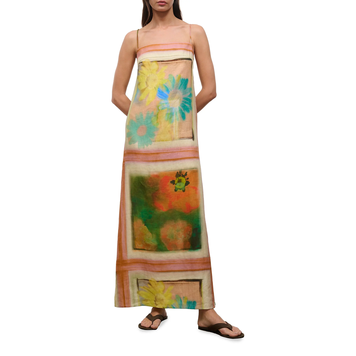 Laura Linen Dress - Superbloom Scarf