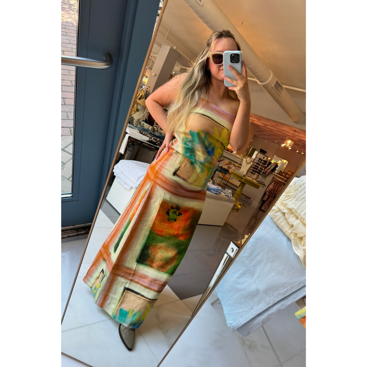 Laura Linen Dress - Superbloom Scarf