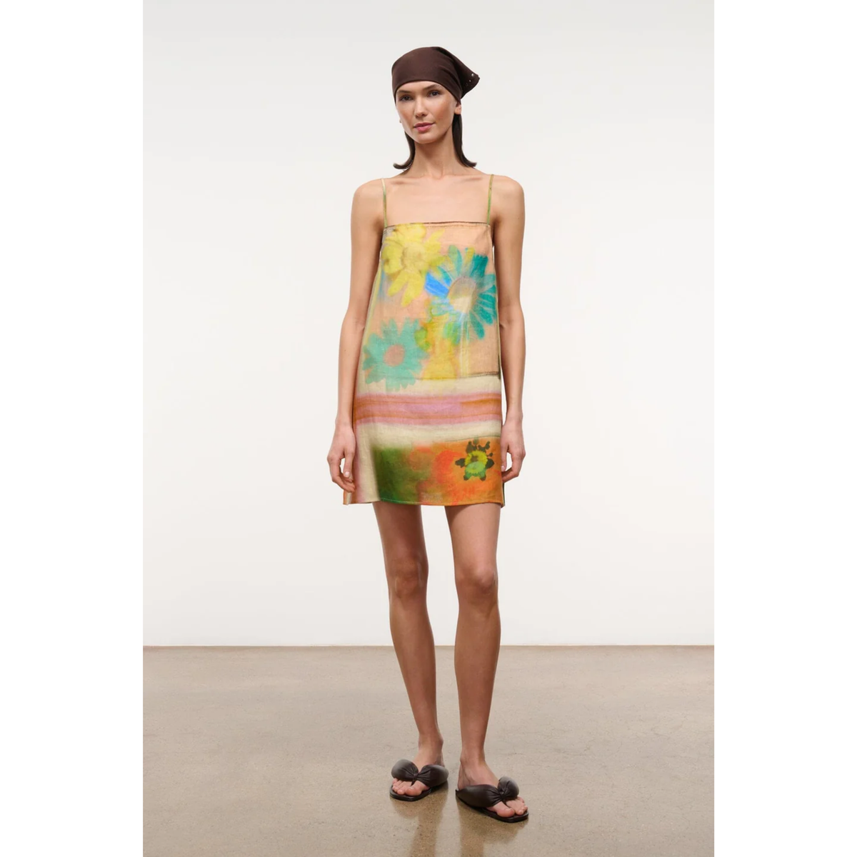 Laura Linen Mini Dress - Superbloom Scarf