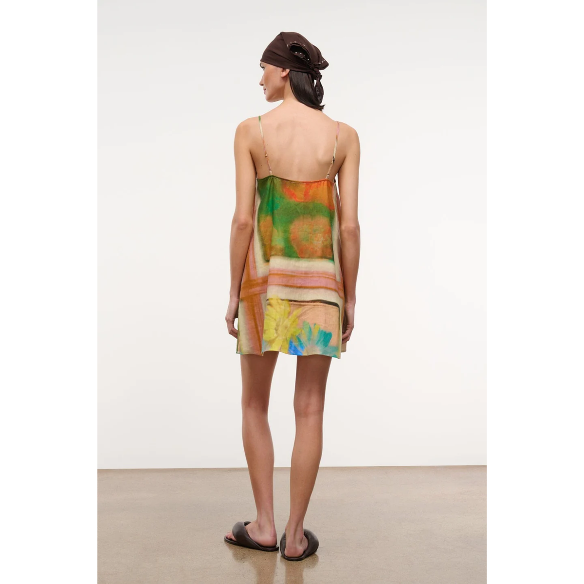 Laura Linen Mini Dress - Superbloom Scarf