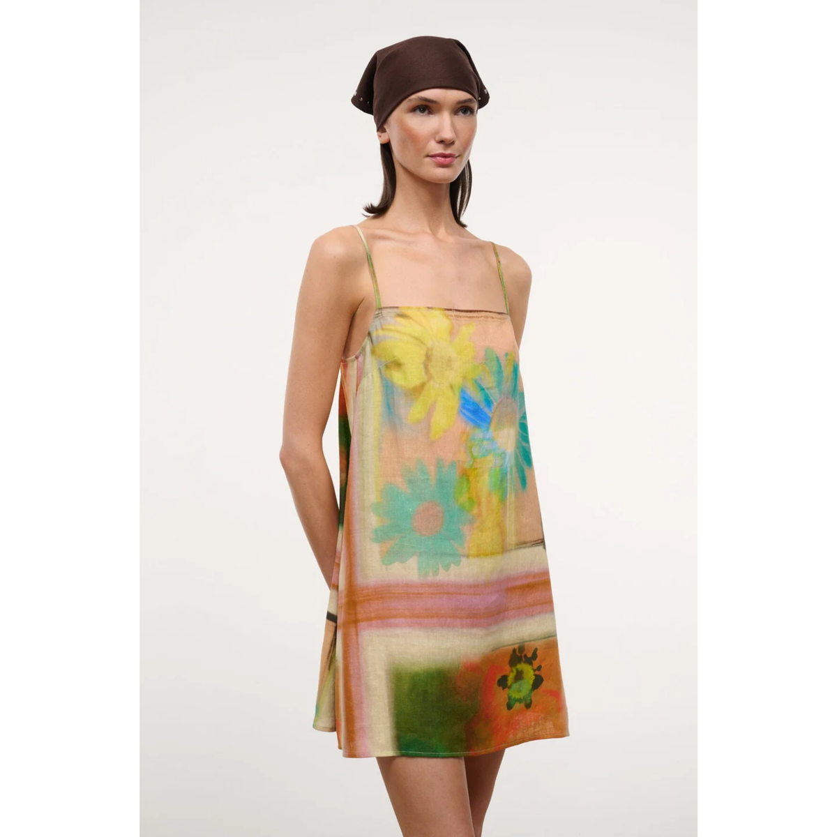 Laura Linen Mini Dress - Superbloom Scarf