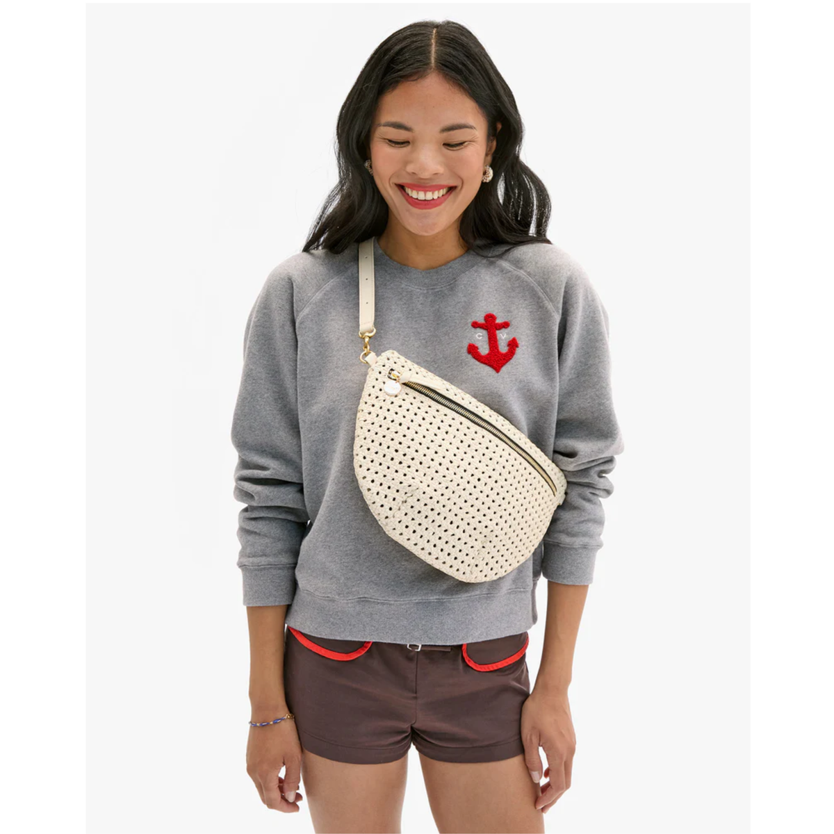 Le Court Sweatshirt - Grey Melange W/CV Anchor