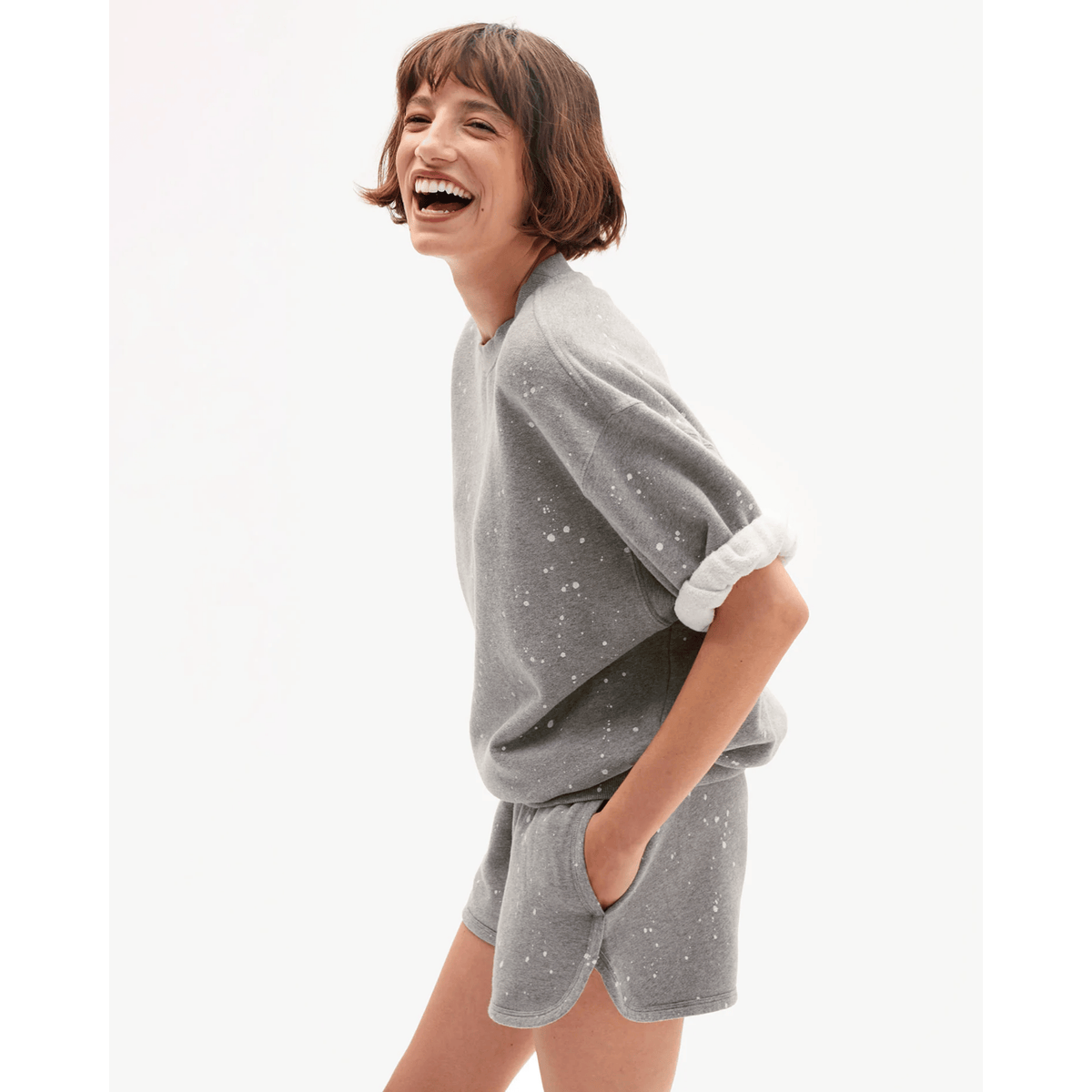 Le Jogging Short - Grey Melange Splatter
