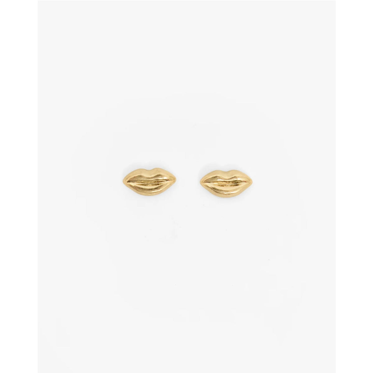 Lips Stud Earrings - Gold