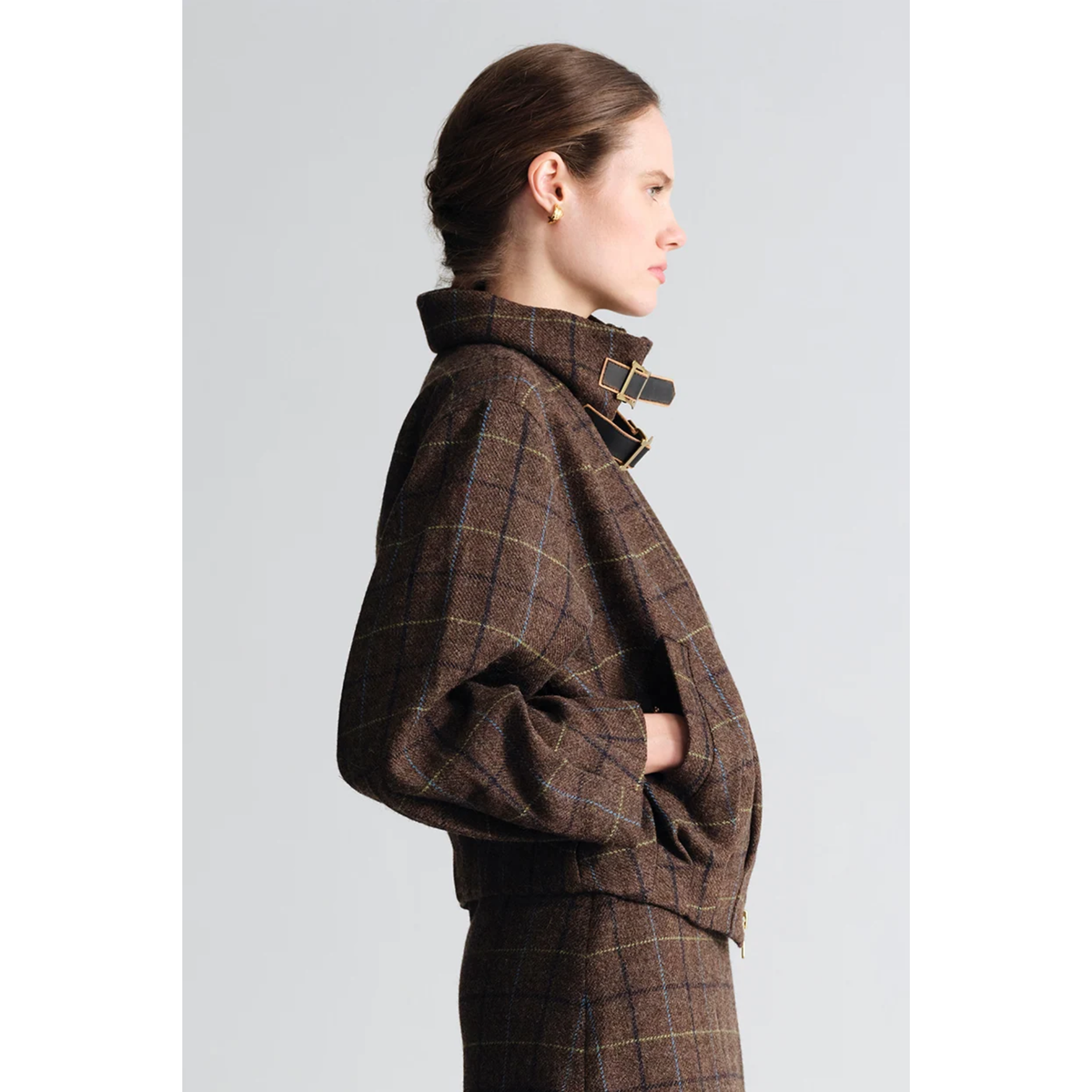 Loana Jacket - Oswald Plaid Army Green