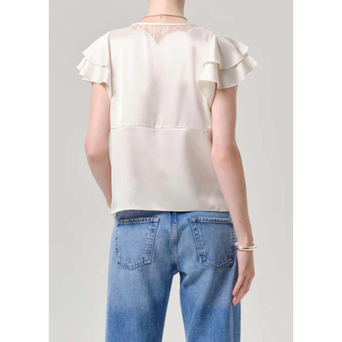 Lola Flutter Top - Cream