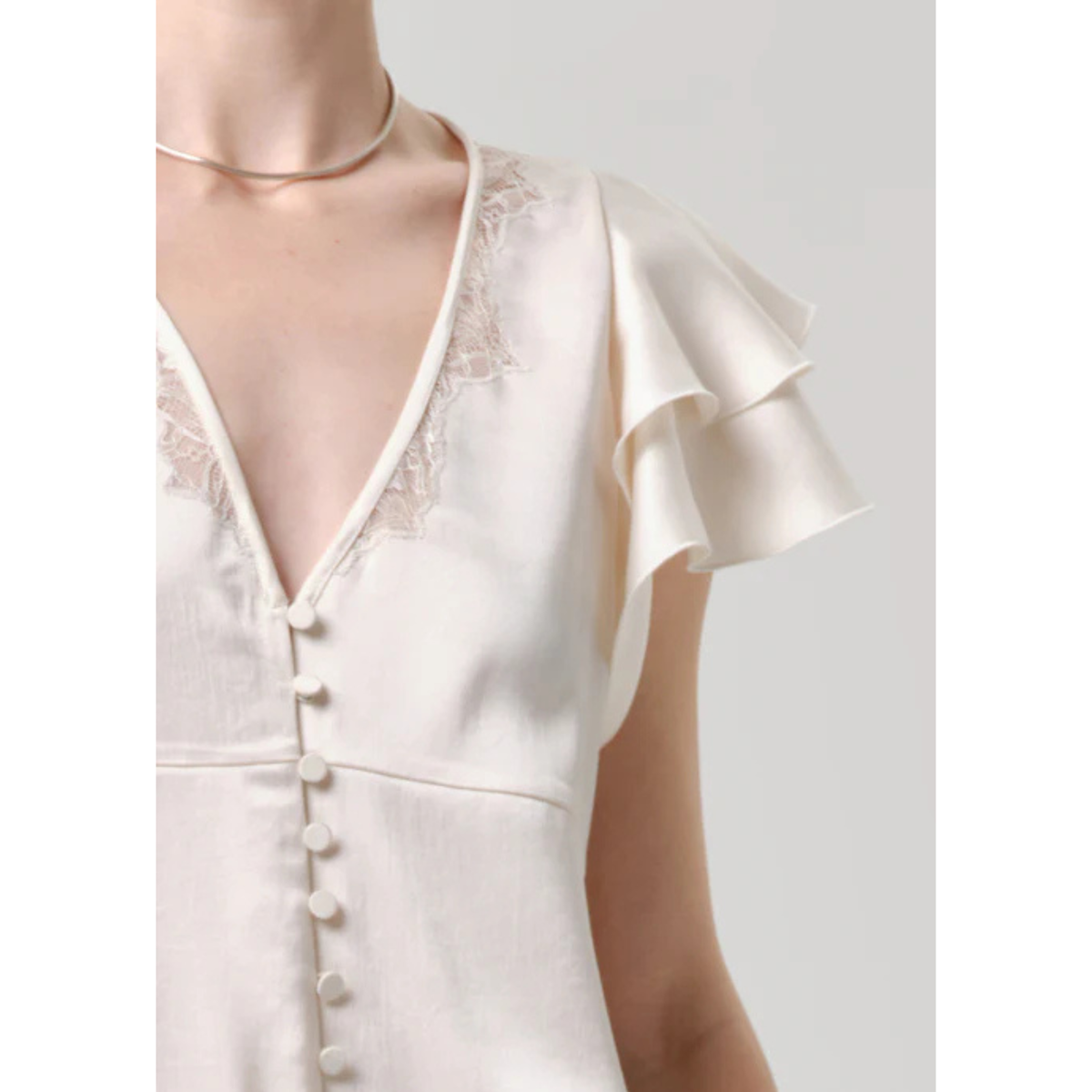 Lola Flutter Top - Cream