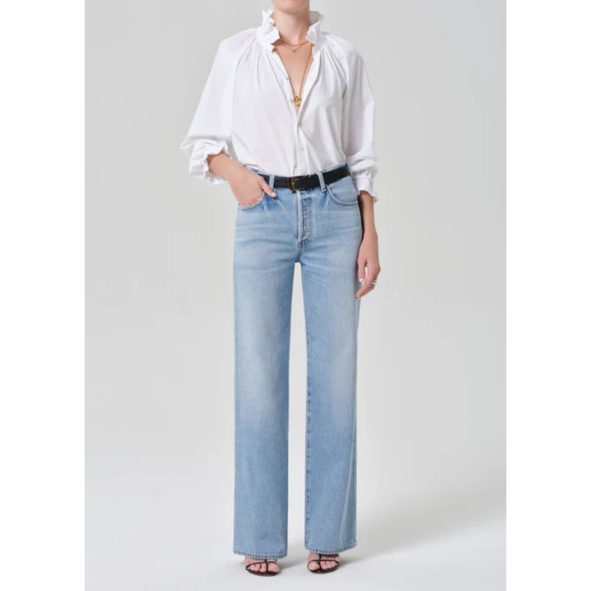 Loretta Ruffle Top - Optic White