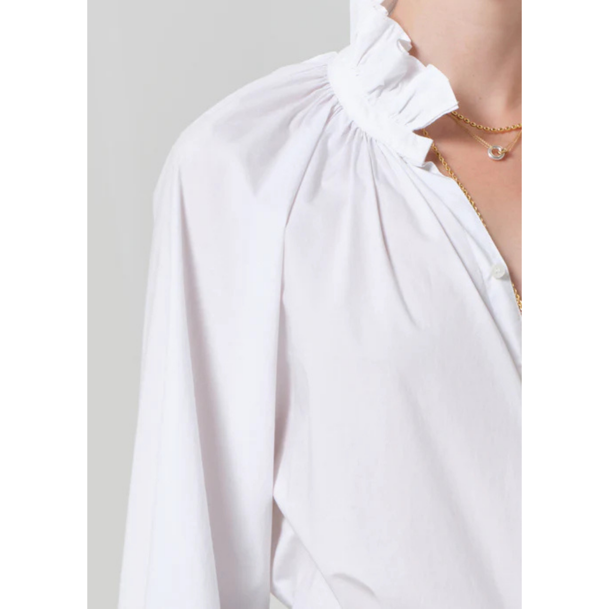 Loretta Ruffle Top - Optic White