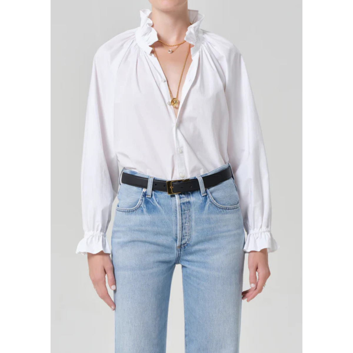 Loretta Ruffle Top - Optic White